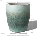 Emissary Bullet 18 in. Coastal Splash Ceramic Round Planter (18 in. L x 18 in. W x 21 in. H) with Drainage Hole by CozyNest Decor