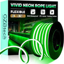 GZBtech Flexible LED Neon Rope Lights 33FT,AC 110-120V Waterproof Strip Light, 120 LEDs/M Cuttable Connectable Neon Lighting for Indoor Outdoor Home Decor/Commercial Building Use-Green 10M by CozyNest Decor