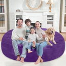 7FT Bean Bag Chair, Large Bean Bag Chairs with Memory Foam Filled, Fluffy Beanbag Sofa with Dutch Velvet Cover, Round BeanBag Chairs for Living Room, Playroom - Purple by TinyTreasures Baby Boutique