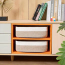 Large Shallow Organizing Baskets 15x11x5.1 Inches - Rope Woven Storage Bins for Bathroom, Shelves, Cube Closet, White Mixed Brown 2 Packs by CozyNest Decor