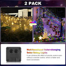 2 Pack 200 LED Solar String Lights, 8 Modes Solar Lights for Outside, Waterproof and Solar Powered Outdoor String Lights for Holiday Christmas Yard Garden Tree Wedding Party (2 Color Changing) by GreenHaven Gardens