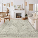 LIVEBOX Washable Area Rug 9x12 Rugs for Living Room Bedroom, Non-Slip Boho Indoor Carpet for Dining Room Office, Low-Pile Farmhouse Soft Carpets for Kids Nursery Room Playroom, Taupe by TinyTreasures Baby Boutique