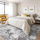8x10 Area Rugs Living Room: Washable Large Abstract Modern Soft Rug Stain Resistant Indoor Floor Non Slip Accent Carpet for Bedroom Nursery Playroom Office Dining Room Dorm Home House- Black Grey by TinyTreasures Baby Boutique