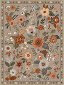 Floral 5x7 Area Rug Machine Washable Soft Print Boho Carpet Non Slip Doormat Low Pile Flower Area Rugs for Living Room Bedroom Nursery Kitchen Dining Room Indoor-Brown/Brick by TinyTreasures Baby Boutique