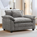 URRED Modular Sectional Sofa Comfy Cloud Couch, Modern Chenille Sofa Sleeper Deep Seat Couches with Ottoman/Pillows for Living Room (Gray, 53'') by CozyNest Decor