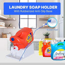 TidyFriend No-Spill Liquid Laundry Detergent Dispenser Holder, Laundry Soap Dispenser Holder with Drip Tray for Laundry Room Organization (No Strap, White) by CozyNest Decor
