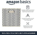 Amazon Basics Collapsible Cube Storage Organizer Bins, 6-Pack, 10.5 x 10.5 x 11 inches, Chevron Grey by CozyNest Decor