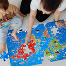Jumbo Floor Puzzle for Kids,World Map Jigsaw Geography Puzzles,48 Piece Globe Atlas Puzzle with Continents,United States Puzzle for Ages 3-5,Preschool Learning Toys Gift for 4-8 Years Old by TinyTreasures Baby Boutique