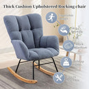 NIOIIKIT Nursery Rocking Chair Teddy Upholstered Glider Rocker Rocking Accent Chair Padded Seat with High Backrest Armchair Comfy Side Chair for Living Room Bedroom Offices (Light Blue) by TinyTreasures Baby Boutique