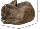 Roman Garden - Bronze Sleeping Cat Statue, 3.5H, Garden Collection, Resin and Stone, Decorative, Garden Gift, Home Outdoor Decor, Durable, Long Lasting by GreenHaven Gardens