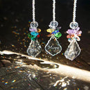 H&D HYALINE & DORA Glass Crystal Rainbow Angel Ornament Chakra Hanging Suncatcher Window Sun Catcher with Baroque Maple Leaf Pendant for Gift, Pack of 3 by GreenHaven Gardens