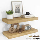 RICHFOCUS 24Inch Floating Shelves for Wall 2 Pack Shelves for Bedroom|Kitchen|Bathroom Wall Mounted Rustic Wood Floating Shelf with Invisible Brackets for Books|Storage|Decor, Oak by CozyNest Decor