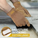HANDLANDY Leather Work Gloves for Men & Women, Reinforced Durable Garden Gloves, Cowhide Working Glove for Gardening by GreenHaven Gardens
