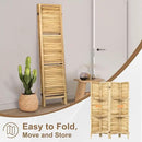 Osparple Room Divider with Shelves 4 Panel Wooden Folding Room Dividers Privacy Screen Wall Divider for Room Separation for Office and Apartment, Natural by CozyNest Decor