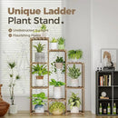 Bamworld Plant Stand Indoor Hanging Plants Shelf 7 Pots Tall Ladder Plant Holder Large Wood Flower Stand for Living Room Rack Multiple Plants for Patio Balcony Garden by GreenHaven Gardens