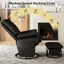 AODAILIHB Swivel Glider Recliner with Ottoman, 360 Rocking Chair with Foot Rest Recliner Chair Indoor Rocking Chair with Side Pockets Nursery Chairs for Living Room, Bedroom, Office (Black) by TinyTreasures Baby Boutique