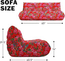 Big Bean Bag Chairs for Adults, 3 Seater Large Bean Bag Sofa, Fireside Chair Lazy Sofa Chair with High Density Comfortable Foam, Modern Bean Bag for Living Room, Bedroom, Office (Flower) by CozyNest Decor