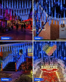 Solar Christmas Lights Outdoor Meteor Shower Lights Christmas Tree Lights Icicle light Snow Falling Rain String Lights Cascading LED Lights for Halloween Xmas Holiday Party Home Patio Mall Decor by GreenHaven Gardens