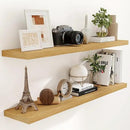 55 Inch Floating Shelves Set of 2, Rustic 55 x 9 Floating Shelf for Wall, 9 Inch Deep Wall Shelves Invisible Bracket, Large Deep Shelving for Bedroom, Kicten, Living Room, Oak Color by CozyNest Decor