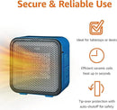 Amazon Basics Ceramic Space Heater, Mini Heater for Office Desk, Portable Tent Heater for Camping (Indoor Use), 500 W, With Tip-Over Protection, Lightweight (1.4 LBS), Blue, 5.9 x 3.2 x 6 inches by CozyNest Decor