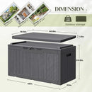 Greesum 100 Gallon Resin Deck Box Large Outdoor Storage with Cushions for Patio Furniture, Garden Tools, Pool Supplies, Weatherproof and UV Resistant, Lockable,Gray by GreenHaven Gardens