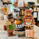 Thanksgiving Turkey Decor - 2Packs Resin Turkey Couple Standing Figurines Thanksgiving Decorations- Fall Decor Indoor for Tables Centerpieces Harvest Farmhouse Kitchen by CozyNest Decor