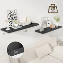 40" Floating Shelves for Wall, 12" Deep Slim Black Floating Shelves, Wall-Mounted Shelves for Bedroom, Living Room, Kitchen, Bathroom - Set of 2 by CozyNest Decor