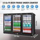 Beverage Refrigerator, 53.15W Inch 12 Cu.Ft Drink Fridge, Back Bar Beer Fridge with 3 Glass Door, 35.43" Height Beverage Cooler, Built-in & Undercounter Commercial Back Bar Cooler for Kitchen Shop Bar by CozyNest Decor