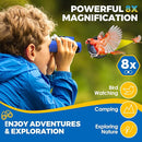Binoculars for Kids, Toys for 3-12 Year Old Girls and Boys, Bird Watching Hiking 4 5 6 7 8 9 Year Old Girl Boy Christmas Birthday Gifts, Outdoor Toys for Kid Set with Magnifying Glass & Compass by TinyTreasures Baby Boutique