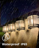 Solar Fence Lights Outdoor, 8 Pack Waterproof Solar Lights Outdoor, Outdoor Solar Light Fence Light for Garden Fence Post Step Stair Backyard by GreenHaven Gardens
