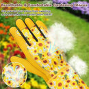 DLY Gardening Gloves for Women, Rose Gloves Gardening Thorn Proof, Long Garden Gloves for Women, Breathable Cowhide Leather Gauntlet (Small, Yellow by GreenHaven Gardens