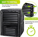 F2C Garden Compost Bin from BPA Free Material -80 Gallon(300 L) Large Compost Bin Aerating Outdoor Compost Box Easy Assembling, Lightweight, Fast Creation of Fertile Soil, Black by GreenHaven Gardens