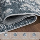 9x12 Area Rugs for Living Room Rug Washable: Modern Large Rug for Dining Room Bedroom Carpet Non Slip 9 by 12 Indoor Abstract Nursery Home Office Blue Grey by TinyTreasures Baby Boutique