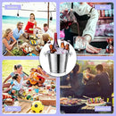 Amyhill 8 Pack Stainless Steel Ice Bucket 5.3 Quart/ 5 Liter with Handle Large Insulated Champagne Buckets Beer Bucket for Cocktail Bar Wine Parties Chilling Wine Champagne Home(Silver) by CozyNest Decor