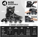 2PM SPORTS Vinal Girls Adjustable Flashing Inline Skates, All Wheels Light Up, Fun Illuminating Skates for Kids Men Adult Women and Boys by TinyTreasures Baby Boutique