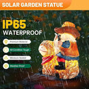 Solar Highland Cow Gnome Statue - Hand-Painted Resin Outdoor Decor for Garden & Yard, Unique Mothers Day Birthday Gifts for Grandma Women (Weatherproof) by CozyNest Decor