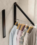 Dr.DJ Clothes Drying Rack Wall Mounted, Retractable & Foldable Clothes Hanger for Laundry Room Organization and Storage, Clothes Hanger Rack for Dorm, Closet, Balcony, Laundry Room(1P, Metal, Black) by CozyNest Decor