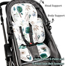 2 in 1 Infant Car Seat Insert, Car Seat Head Support Baby Girls Boys, Soft Newborn Carseat Insert Cushion, Perfect for Carseats, Strollers, Swings (White Animals) by TinyTreasures Baby Boutique