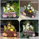 Funny Frog Statues For Garden - 7'' Mothe & Sons Solar Frog Garden Decor Frog Garden Statue For Yard Patio porch Lawn Birthday Christmas Thanksgiving Housewarming Frog Gifts For Women Mother. by CozyNest Decor