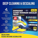 Dishwasher Cleaner Deodorizer Descaler Tablets - 28 Tabs - 1 Plus Year Supply - Extra Scented Deep Cleaning Sanitizer Pods - Remove Hard Water - Contain Citric Acid Heavy Duty Septic Safe - Lemon by TinyTreasures Baby Boutique