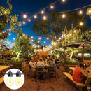 Honche Solar Lights Outdoor Waterproof LED IP66 with 15 Edison Bulb Warm White String Lights Patio Lights Decorate for Christmas Camping Wedding Birthday Backyard Gazebo Party by GreenHaven Gardens