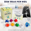 MINIARTIS Desk Bells for Kids | Educational Music Toys for Toddlers 8 Notes Colorful Hand Bells Set | Kids Musical Instrument with 15 Songbook | Great Birthday Gift for Children by TinyTreasures Baby Boutique