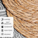 Defined Deco Woven Placemats Set of 4,12" Round Rattan Placemats,Natural Hand-Woven Water Hyacinth Placemats,Farmhouse Weave Place Mats,Rustic Braided Wicker Table Mats for Dining Table,Home,Wedding. by CozyNest Decor