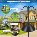 Gtongoko Bird Feeder Pole Squirrel Proof, 108 Inch Double Shepherds Hook for Outdoor with Squirrel Baffles Adjustable Heavy Duty with 5 Prongs Base for Hanging Plants, Bird Feeders, Black by GreenHaven Gardens