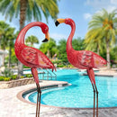 Metal Flamingo Garden Statue, 40" Tall Outdoor Decor Flamingos Yard Art Sculptures and Statues Reinforced Foot, Weatherproof Flamingo Ornaments for Lawn Pool Backyard Decor, Set of 2 by CozyNest Decor