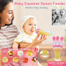 WAJIAYON Baby Fruit Feeder Pacifier - 5 Pack | 2 Mesh Infant Food Feeder Pacifier & 1 Baby Food Dispensing Spoon | Fresh Fruit Teethers for Babies |Shower Gifts for Boys and Girls (Pink & Green) by TinyTreasures Baby Boutique