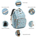 Diaper Bag Backpack for Women, Baby Bags for Girls,Diaper Bag with Changing Pad, and Insulated Pockets-Blue Flowers by TinyTreasures Baby Boutique