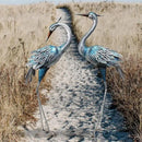 Crane Decor Statues, Blue Heron Garden Statues Metal Yard Art Outdoor Decoy, Garden Sculptures for Yard/Lawn/Pond/Outdoor Decoration, Set of 2 by CozyNest Decor
