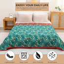 Boho Throw Blanket, 100% Organic Cotton Skin-Friendly Breathable Ultra Soft Bed Quilt Throw - All Season Blue & Red FishFarmhouse Decor Blanket for Sofa Couch Chair and Gift. 60" x 80" by CozyNest Decor