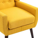 UIXE Accent Chair, Modern Upholstered Armchair Mid-Century Arm Chair in Fabric for Living Room, Comfy Single Sofa Seats Button Tufted Reading Seating, Yellow by CozyNest Decor